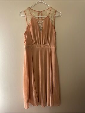 Forever 21 Peach Lace-Back Midi Dress